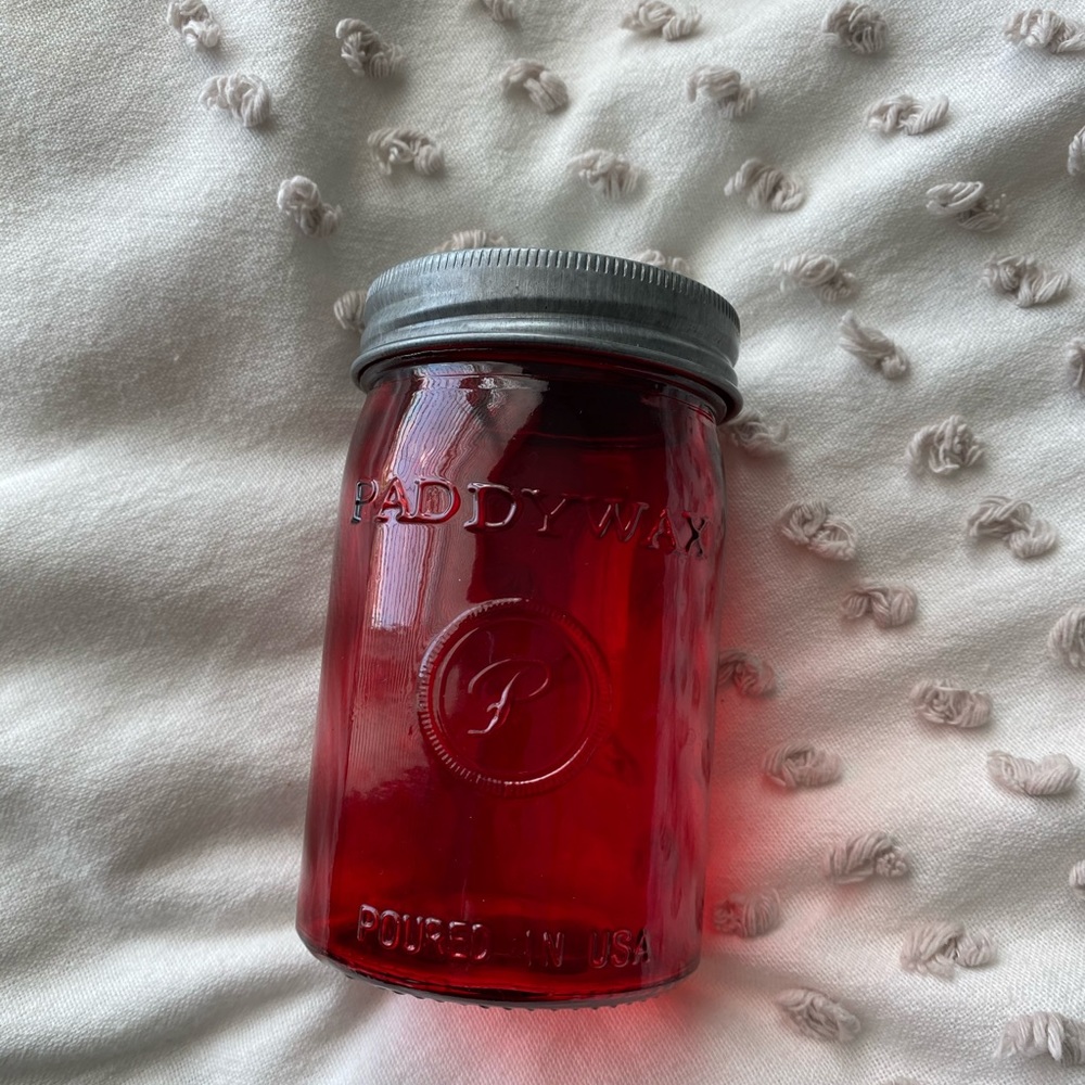 Red mason jar